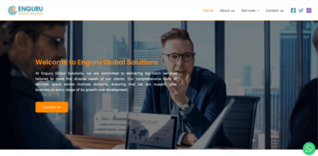 Enguru global solutions website